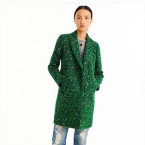 J.Crew Daphne Tweed Topcoat Green